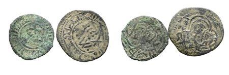 MESSINA. REGNO DI SICILIA. Guglielmo I (1155-1156). Lotto di 2 monete Follaro piatto.  D'Andrea 137. Date, nominali, conservazioni e metalli vari