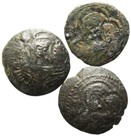 MESSINA. REGNO DI SICILIA. Gugliemo I (1154-1166). Lotto di tre frazioni di follaro. Ae CONSERVAZIONI VARIE