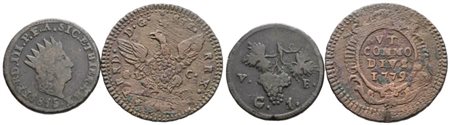 PALERMO. REGNO DI SICILIA. Ferdinando III di Borbone (1759-1816). Lotto di 2 monete da 1 grano 1779, 1815. Cu; Conservazioni varie.
