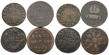 VENEZIA, MANTOVA, GORIZIA, MILANO. Interessante lotto di 4 monete. Cu; epoche e conservazioni varie.