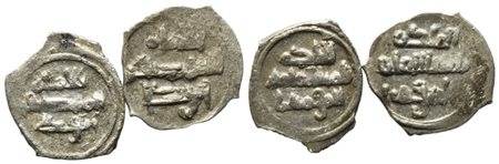 PALERMO. SICILIA. Fatimidi, Al-Hakim (996-1021). Lotto di 2 kharrube. Ag (0,24 g. cad.).Spahr 23. Mir 392.  RR.  CONSERVAZIONI VARIE