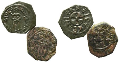 PALERMO. REGNO DI SICILIA. Ruggero II (1105-1154). Interessante lotto di n. 2 follari (mezzi follari) (1141- 1154). Cu. Spahr 78. Mir 28.  CONSERVAZIONI VARIE
