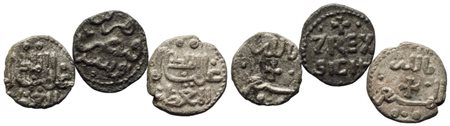 PALERMO. REGNO DI SICILIA. Gugliemo II (1166-1189). Interessante lotto di 2 Frazioni di Dirhem e 1/4 tercenario di Tancredi. Conservazioni varie