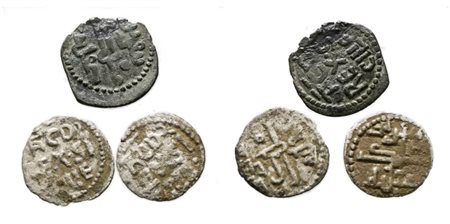 PALERMO. REGNO DI SICILIA. Tancredi (1190-1194) Lotto di 3 monete da 1/4 Tercenario. Date, nominali, conservazioni e metalli vari