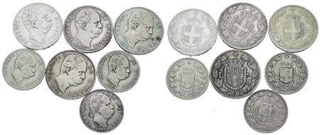 REGNO D'ITALIA. Umberto I (1878-1900). Lotto di 4 monete in argento da 2, 1 lira. Ag; Varie conservazioni.