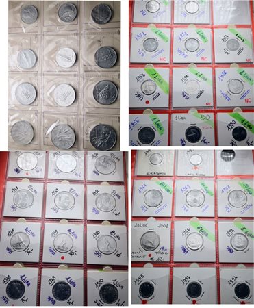 REPUBBLICA ITALIANA (1946-2001). Interessante lotto da 48 monete. It; Nominali, date e conservazioni varie, molte in FDC.