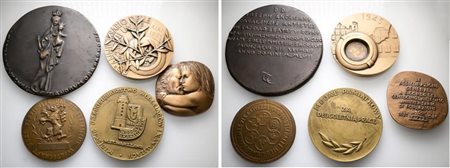 ITALIA. Lotto di 5 medaglie varie di grande modulo. Dimensioni e metalli vari. Conservazioni Varie.