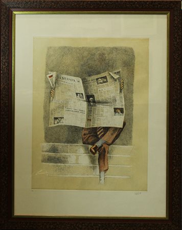 GIOVANNI CAPPELLI, "UOMO CON IL GIORNALE", 1990