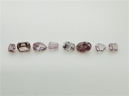 8 DIAMANTI NATURAL POLISHED 0,89 NATURAL FANCY ROSA CHIARO -SI-I2 - CERTIFICATO MAROZ DIAMONDS - F40801-26