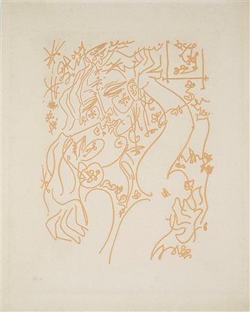 André Masson (Balagny-sur-Thérain, 04/01/1896 - Parigi, 28/10/1987) 
"Les Erophages" 1960
Acquaforte su carta Cm 43,5x35,5