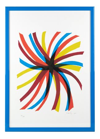 Piero Dorazio (Roma, 29/06/1927 - Perugia, 17/05/2005) 
"Senza titolo" 1966
 Litografia a colori su carta Cm 65,5x46