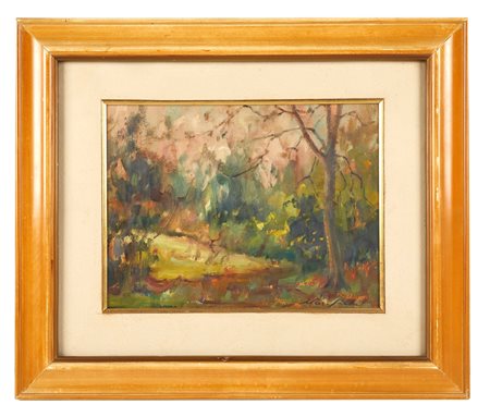 Marsilla (Cento, 1902 - Bologna, 1979) 
"Autunno" 1954
Olio su tavola  Cm 21x28