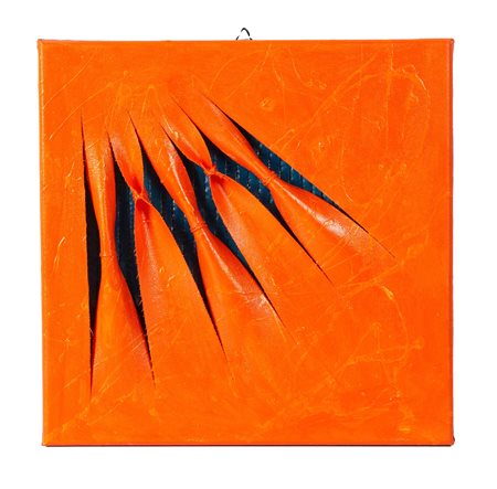 Salemi Calogero (1966 - ) 
"Squarci di celeste" 2025
Tecnica mista su tela Cm 30x30