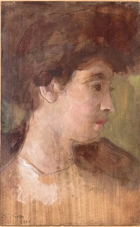 Carlo Corsi (Nizza, 08/01/1879 - Bologna, 27/08/1966) 
"Violetta" 1906
Olio su tavola 