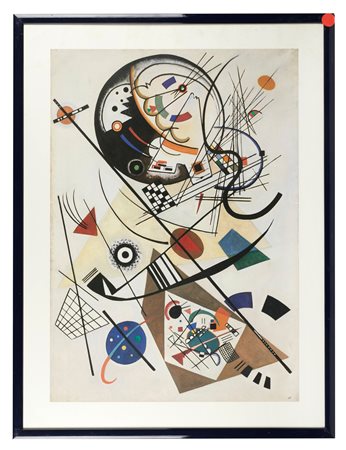 Wassily Kandinsky (Mosca, 16/12/1866 - Neuilly-sur-Seine, 13/12/1944) 
"Composizione" 
Serigrafia a colori su carta Cm 90x66