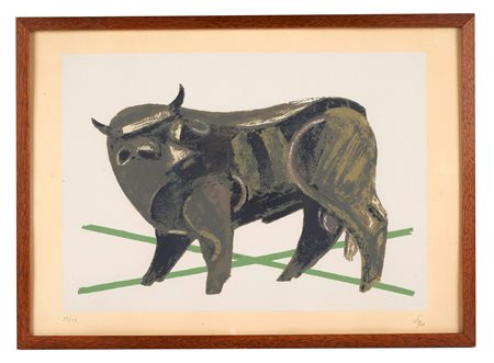 Sepo (Comacchio, 16/03/1895 - Bologna, 30/09/1983) 
"Senza titolo" 
Litografia a colori su carta Cm 34x48