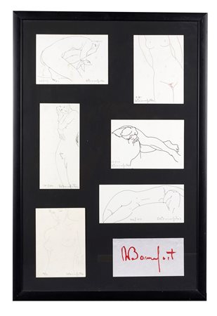 Alain Bonnefoit (Parigi, 1937 - ) 
"Nudi" 
Litografia a colori su carta Cm 70x46