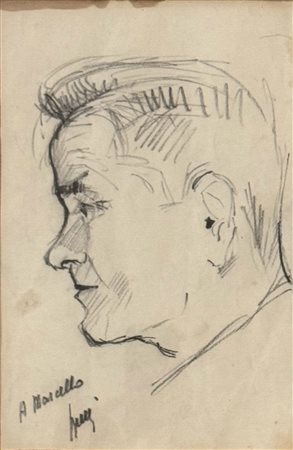 Anselmo Bucci (Fossombrone, 1887 - Monza, 1955) 
"Volto" 
Tecnica mista su carta Cm 30,5x20,5