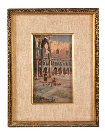 Alessandro Monsagrati (Roma, 1884 - USA, 1966) 
Alessandro Monsagnati  
 Olio su tavola Cm 13x