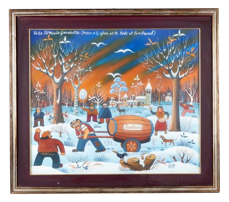 Udo Toniato (Borgoforte, 1930 - Guastalla, 2011) 
"Senza titolo" 
 Olio su tavola Cm 60x70