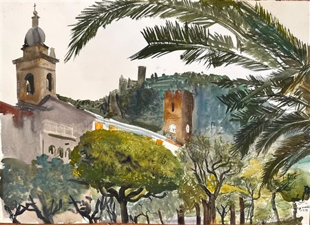 Farpi Vignoli (Bologna, 21/08/1907 - Bologna, 03/11/1997) 
"Senza titolo" 1977
Acquerello su carta applicata su tavola Cm 48x68,5