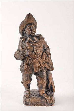 Cleto Tomba (Castel San Pietro Terme, 19/08/1898 - Bologna, 29/11/1987) 
"Balanzone" 
Scultura in bronzo Cm 26x10,5x13