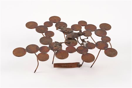 Nicola Zamboni (Bologna, 10/05/1943 - Bologna, 16/01/2023) 
"Senza titolo" 
Scultura in rame Cm 76x18x10,5