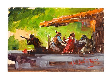 Norberto Martini (Firenze, 1940 - Firenze, 2007) 
"Senza titolo" 1974
Olio su tavola Cm 10x14,5