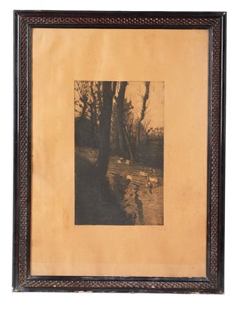 Leo Masinelli (Modena, 1983 - Modena, 1983) 
"Ore quiete" 1931
Litografia a colori su carta Cm 70x50