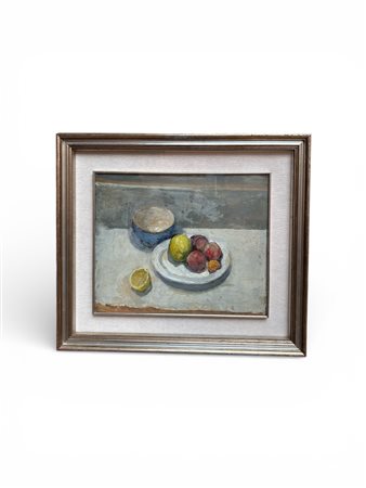 Dino Boschi (Bologna, 30/07/1923 - Bologna, 20/09/2015) 
"Natura morta" 
Olio su faesite Cm 40x50