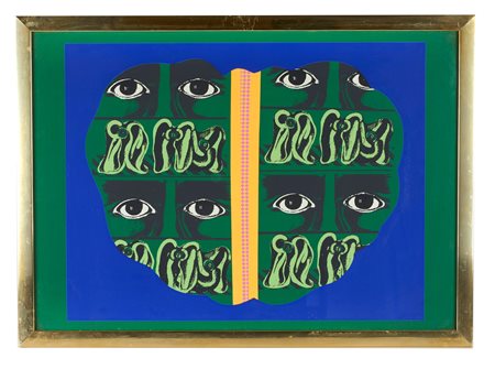 Concetto Pozzati (Vo', 01/12/1935 - Bologna, 01/08/2017) 
"Senza titolo" 1965
Litografia a colori su carta  Cm 50x70