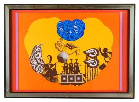 Concetto Pozzati (Vo', 01/12/1935 - Bologna, 01/08/2017) 
"Senza titolo" 1967
Litografia a colori su carta Cm 50x70