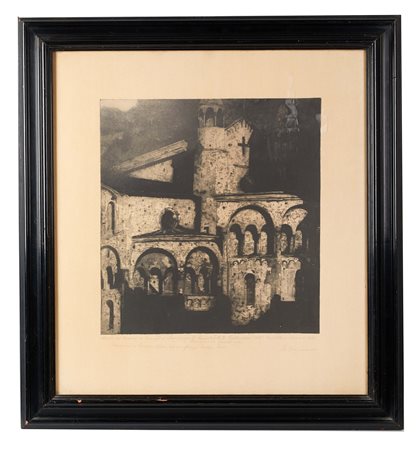 Ubaldo Magnavacca (Modena, 1885 - Lerici, 1957) 
"Castello" 
Litografia a colori su carta Cm 70x65