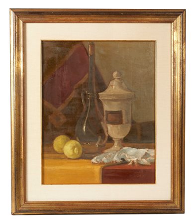 Piero Fiori (Bologna, 1947 - ) 
"Il vaso da farmacia" 1975
Olio su tela Cm 50x40