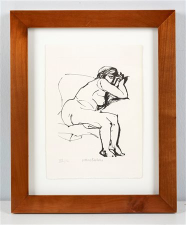 Domenico Cantatore (Ruvo di Puglia, 16/03/1906 - Parigi, 22/05/1998) 
Nudo 1993
Acquaforte Foglio Cm 16.5 x 22.5 Lastra 12.5 x 17