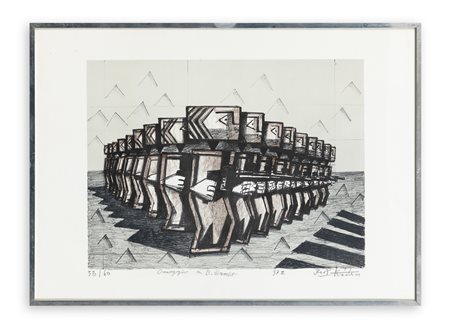 IBRAHIM KODRA (1918-2006) - Omaggio a B. Brecht, 1972