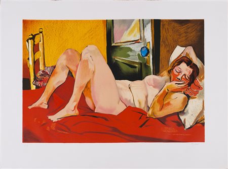 RENATO GUTTUSO (1911-1987)Senza Titolo Serigrafia a colori su cartaCm...