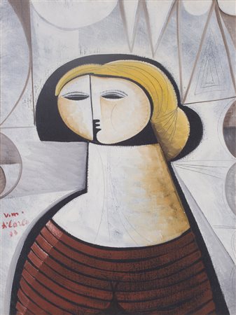 VITTORIO MARIA DI CARLO (1937)Figura, 1977 Olio su telaCm 80x60Firma e...