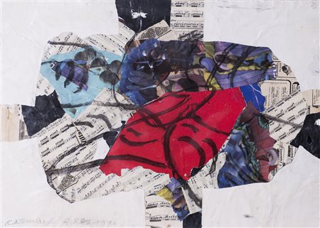 ARTURO CARMASSI (1925-2015)Arles, 1976 Olio, collage e tecnica mista su...