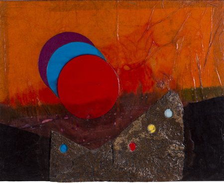 ROBERTO CRIPPA (1921-1972) Senza Titolo, 1968 Sughero e collage su tavola Cm...