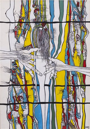 AGENORE FABBRI (1911-1998)Senza Titolo, 1972 Tecnica mista su cartaCm...