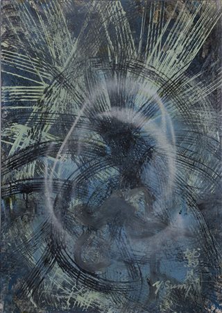 YASUO SUMI (1925-2015)Work 40, 2007 Smalti, inchiostri e spray su telaCm...