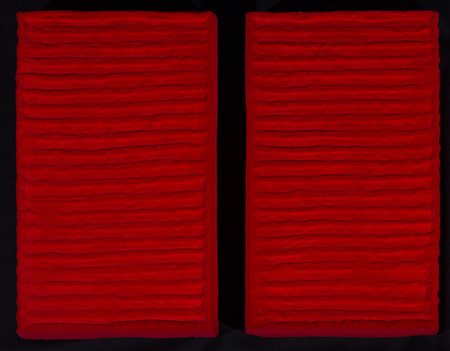 PINO PINELLI (1938)Pittura R, 2000 Pittura rossa su due elementiSingolo...