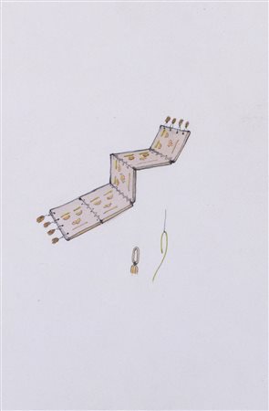 GIANFRANCO BARUCHELLO (1924)Senza Titolo, 1990 Acquerello e matite su cartaCm...