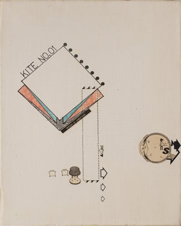 GIANNI EMILIO SIMONETTI (1940)Kite N.01, 1967 Tecnica mista e collage su...