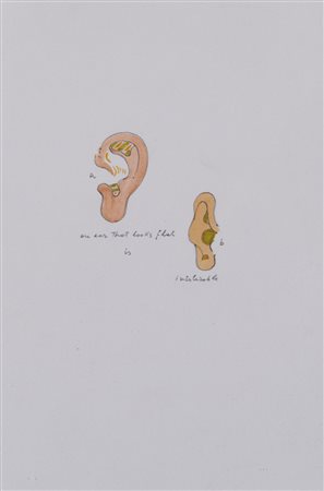 GIANFRANCO BARUCHELLO (1924)Senza Titolo, 1990 Acquerello e matite su cartaCm...