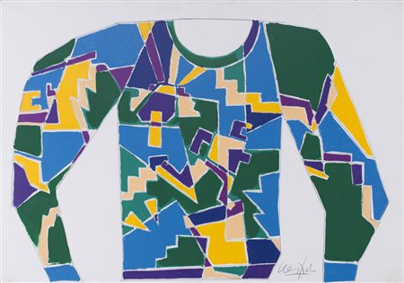 UGO NESPOLO (1941)Senza Titolo Tecnica mista su cartoncinoCm 70x100Firma in...