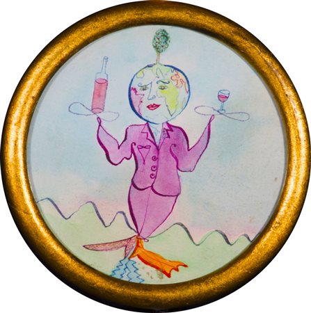 LUIGI ONTANI (1943)Mondinoco, 1990 Acquerello su cartaDiametro cm 13Firma,...