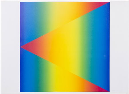 GETULIO ALVIANI (1939)Senza Titolo Litografia a colori su cartaCm 72x100Firma...