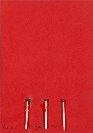BERNARD AUBERTIN (1934-2015)Senza Titolo, 2011 Fiammiferi bruciati su...